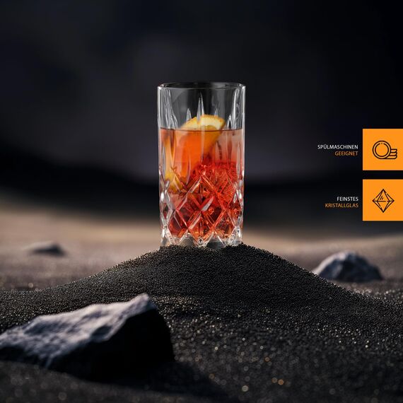Nachtmann 4-teiliges Longdrinkgläser Set, 395 ml, Noblesse, 89208, Cocktailgläser aus Kristallglas, Trinkgläser spülmaschinenfest