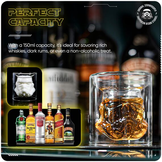 Original Stormtrooper umgekehrtes Whiskyglas, transparent, für Whiskey, Bourbon und Scotch, 150 ml, perfektes Whiskyglas-Geschenk für Männer – ThumbsUp!