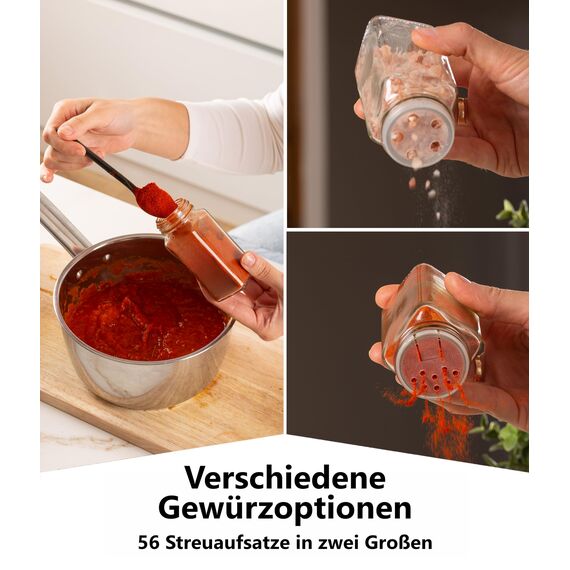 Deco haus® Gewürzregal Stehend & Wand [MIT 28 GLÄSERN & GEWÜRZETIKETTEN] - Gewürz Organizer - Gewürzregal Wand - Spice Rack Organizer - Gewürzständer Gewürzregale Hängend - Gewürzregale Schrank