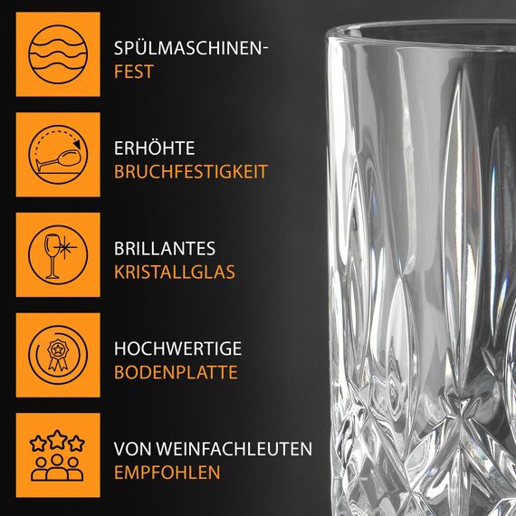 Nachtmann Likörgläser Set 57 ml, 4 Stück, Noblesse, 103748, Schnapsgläser aus Kristallglas, Shotgläser spülmaschinenfest
