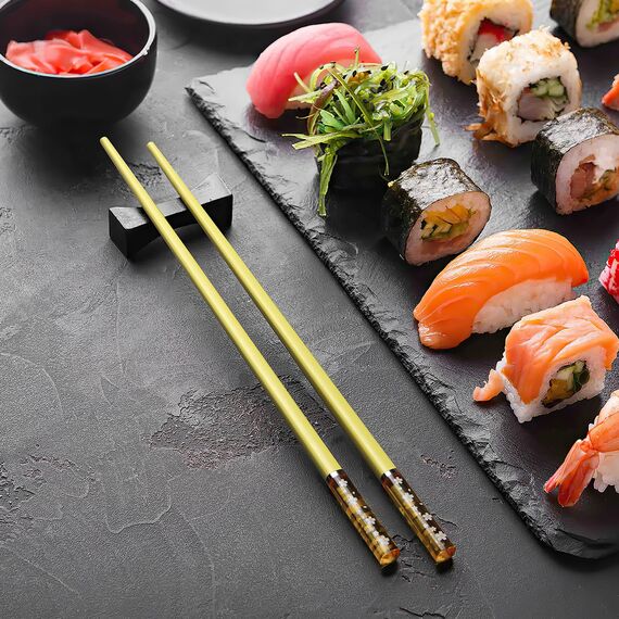 5 Paar Fiberglas-Essstäbchen, 24.3cm Wiederverwendbare Essstäbchen, Sakura Bernstein Personalisiert bunt Fiberglas Esstäbchen Set, Spülmaschinenfest, Asia Japanisch China koreanische Stil