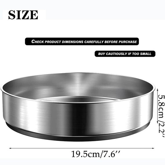 Küchen Organizer,Drehteller Organizer Küche,360 Grad Rotierender Vorratsbehälter Für Lebensmittel,Gewürzhalter aus Rostfreiem Edelstahl,Lazy Susan(Silber/20cm)