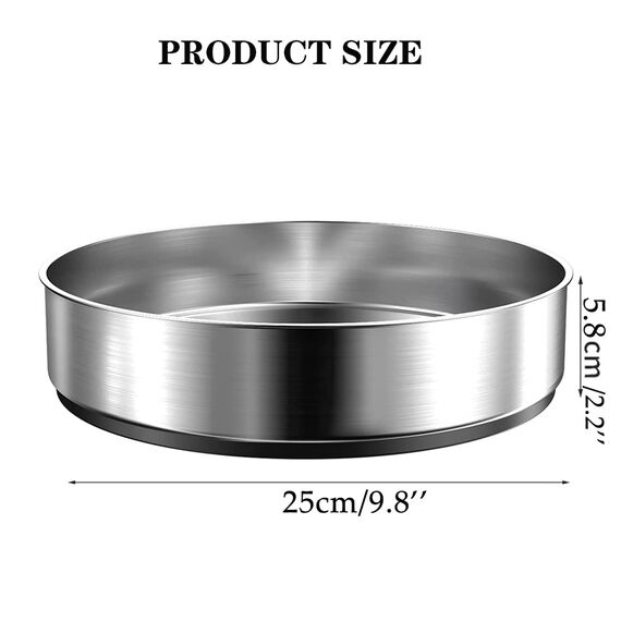 PIGPIGFLY Küchen Organizer,Drehteller Organizer Küche,360 Grad Rotierender Vorratsbehälter Für Lebensmittel,Gewürzhalter aus Rostfreiem Edelstahl,Lazy Susan(Silber/25cm)