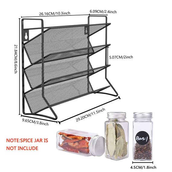 Bomclap Gewürzregal kein Gewürzglas Stehend gewürz regal küchenregal metall Hält viel gewürzgläser Gewürz Organizer für Küchenschrank und Arbeitsfläche, gewürzgläser nicht enthalten, Schwarz