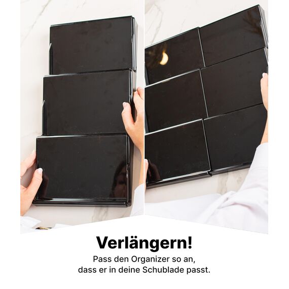 Deco haus Gewürzregal mit Gläsern [MIT 24 GEWÜRZGLÄSER & ETIKETTEN] - Gewürzregal Schublade ausziehbar - Gewürz Organizer Schublade - Gewürz Schubladeneinsatz Gewürze - Gewürzorganizer