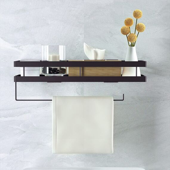 CZKDTT Gewürzregal,Küchenregal wand ohne Bohren,Gewürzregal Hängend Mit Küchenrollenhalter und 4 Haken,küchen organizer schublade,küchenutensilienhalter,35cm schwarz