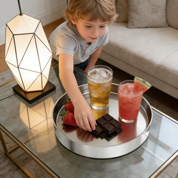 Küchen Organizer,Drehteller Organizer Küche,360 Grad Rotierender Vorratsbehälter Für Lebensmittel,Gewürzhalter aus Rostfreiem Edelstahl,Lazy Susan(Silber/20cm)