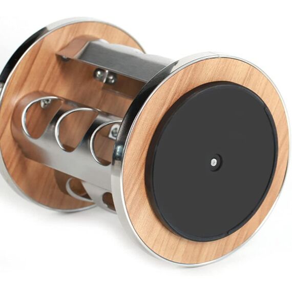 Manfâ Gewürzkarussell 360°drehbar Gewürzregal,12 Gewürzgläsern,Lebensmittelqualität 430-Edelstahl Rotationsküchen Gewürzständer,Gewürzdosen zum Streuen,mit Etikettenpapier und Schreibstift