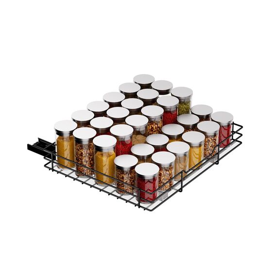 MAYZOLOP Ausziehbares Gewürzregal, Gewürzregal für den Innenschrank, Metall-Küchenschrank-Organizer, Aufbewahrungsregal