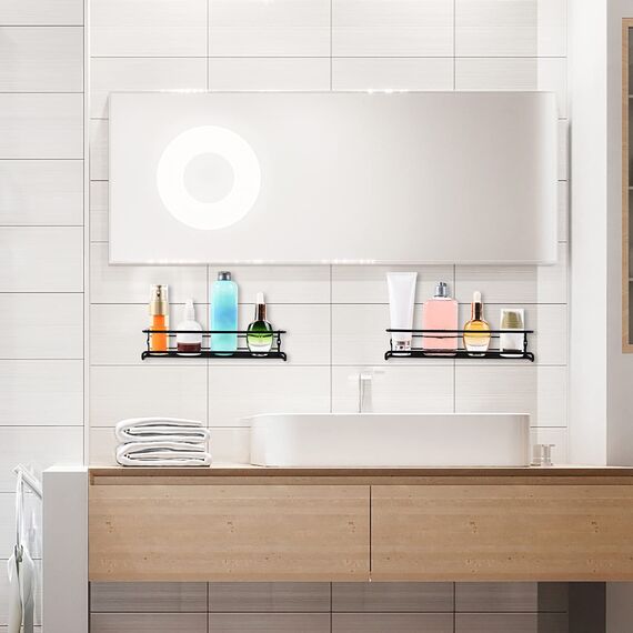 Miorkly Gewürzregal Wand 4-Teiliges Metall Gewürzhalter, Schwarz Gewürzregal Hängend Ohne Bohren Schranktür, Gewürzregal Innenschrank Küchenschrank Küchenregal Wand Hängend Spice Rack-29×8×6CM