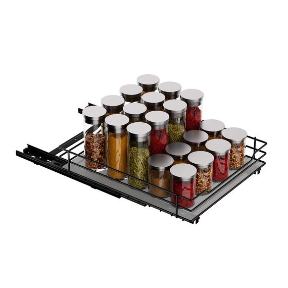 MAYZOLOP Ausziehbares Gewürzregal, Gewürzregal für den Innenschrank, Metall-Küchenschrank-Organizer, Aufbewahrungsregal