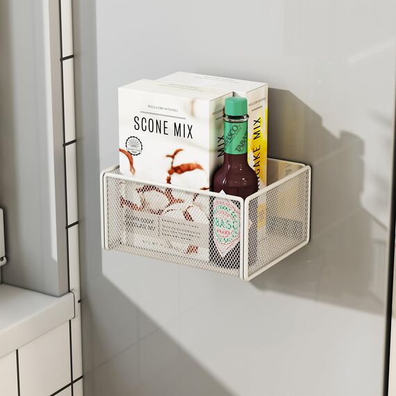 LIFEFAN Magnetregal Küchenorganizer Gewürzregal Magnetisch Kühlschrank Regal Küchenrollenhalter Magnet Ablage Platzsparend Organizer Gewürzgläser