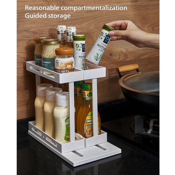 Melldrry Gewürzregal Ausziehbar, Drehteller Organizer, Schrank Organizer Küche, Drehbar Lazy Gewürzregal Küchen Organizer, Drehplatter Organizer Für Schrank Kühlschrank Küchen Arbeitsplaatte