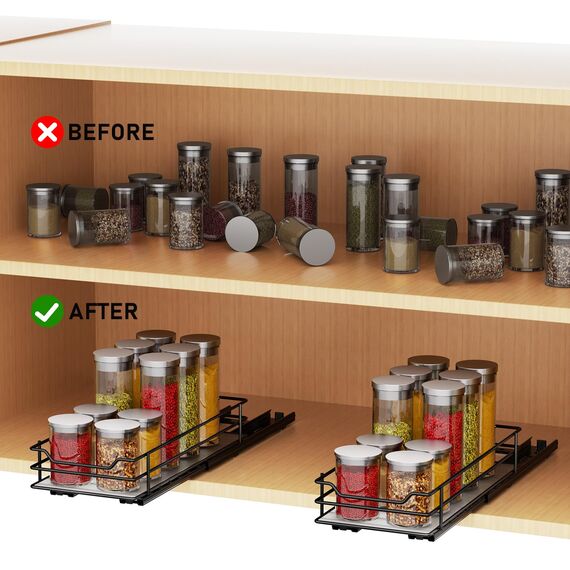 MAYZOLOP Gewürzregal Ausziehbar - Schrank Organizer für Küche, Stehend