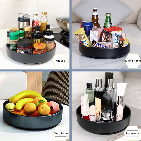 XNTONG - Drehbares gewürzregal, Drehteller Organizer, Für Küche, Bad, Arbeitsplatte, Abstellraum, Kühlschränken, Büro usw, 25,8 cm Drehbares tablett aus Stahl