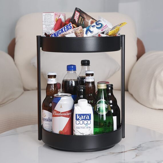 XNTONG - 2-stöckige 360° Drehbar gewürzständer, 25.8cm Drehbar drehteller, Kann im küche drehbares gewürzregal, Drehbarer ordnungssystem, Badezimmer drehbar tablett, Lazy Susan drehteller Organizer