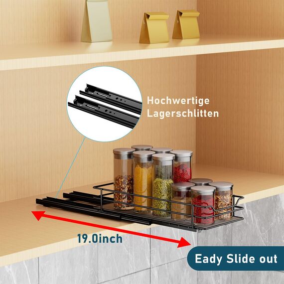 MAYZOLOP Gewürzregal Ausziehbar - Schrank Organizer für Küche, Stehend