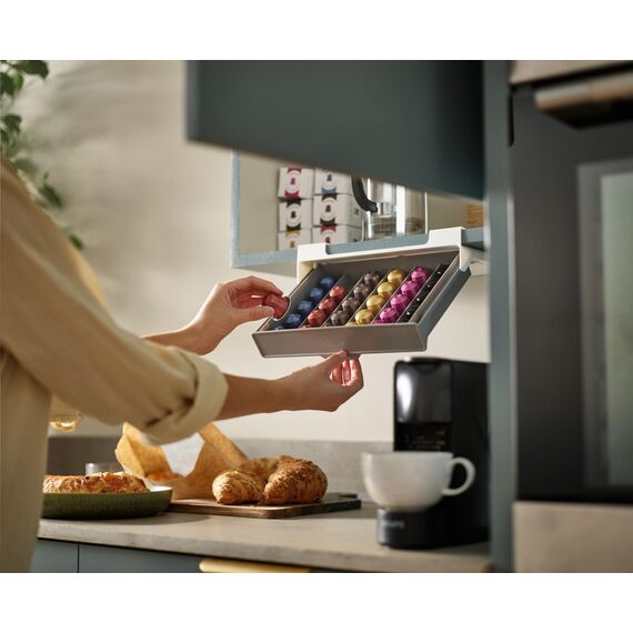 Joseph Joseph CupboardStore - Unter dem Regal platzsparende Schublade für Kaffeekapseln, 30 Stück, geeignet für Nespresso-Kapseln im Originalstil