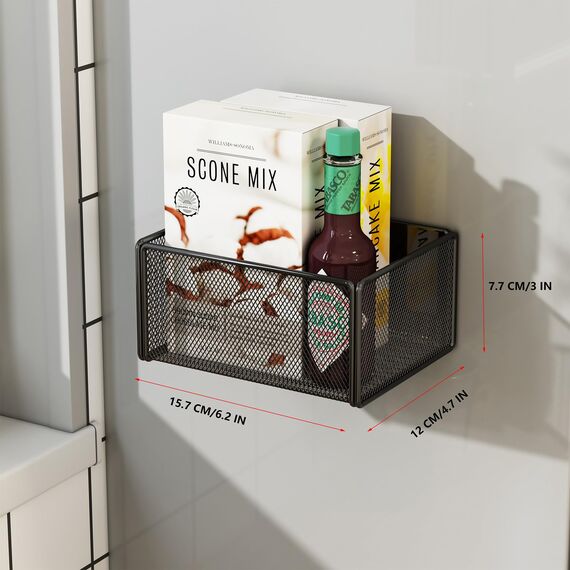 LIFEFAN Magnetregal Küchenorganizer Gewürzregal Magnetisch Kühlschrank Regal Küchenrollenhalter Magnet Ablage Platzsparend Organizer Gewürzgläser