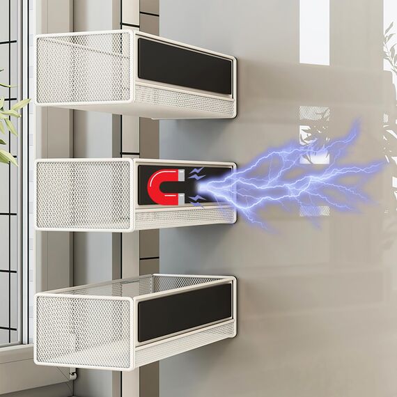 LIFEFAN Magnetregal Küchenorganizer Gewürzregal Magnetisch Kühlschrank Regal Küchenrollenhalter Magnet Ablage Platzsparend Organizer Gewürzgläser