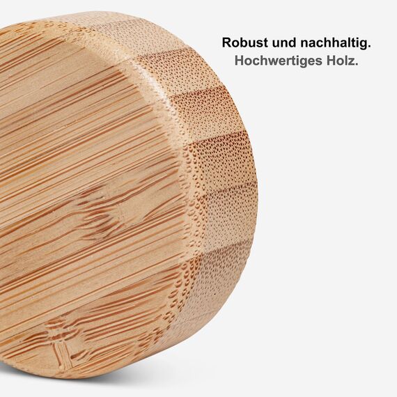 Greeano Gewürzgläser Set mit Holzdeckel [24x 120ml] und 300 Gewürzetiketten [DE] - Gewürze Aufbewahrung mit Streueinsatz - Gewürzdosen Bambus - Gewürzbehälter Holz - Spice Jars Bambusdeckel