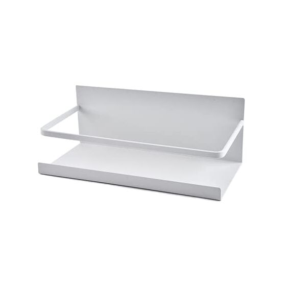 Luchs – 2er Set Magnetisches Regal für Kühlschrank aus Edelstahl, Hängeregal, Küchenregal, Gewürzregal, Kühlschrank Regal, Organizer mit Haken (Weiss)