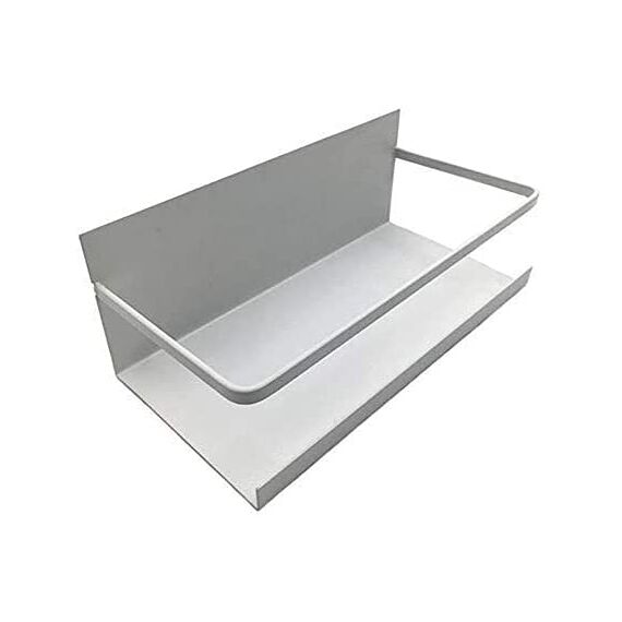 Luchs – 2er Set Magnetisches Regal für Kühlschrank aus Edelstahl, Hängeregal, Küchenregal, Gewürzregal, Kühlschrank Regal, Organizer mit Haken (Weiss)