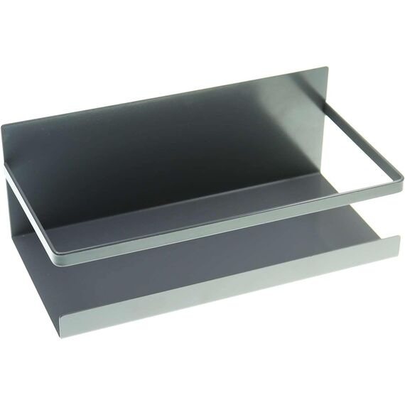 Luchs – 2er Set Magnetisches Regal für Kühlschrank aus Edelstahl, Hängeregal, Küchenregal, Gewürzregal, Kühlschrank Regal, Organizer inkl. 4 Haken (Anthrazit)