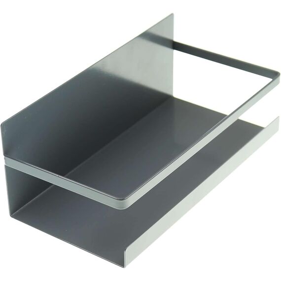 Luchs – 2er Set Magnetisches Regal für Kühlschrank aus Edelstahl, Hängeregal, Küchenregal, Gewürzregal, Kühlschrank Regal, Organizer inkl. 4 Haken (Anthrazit)