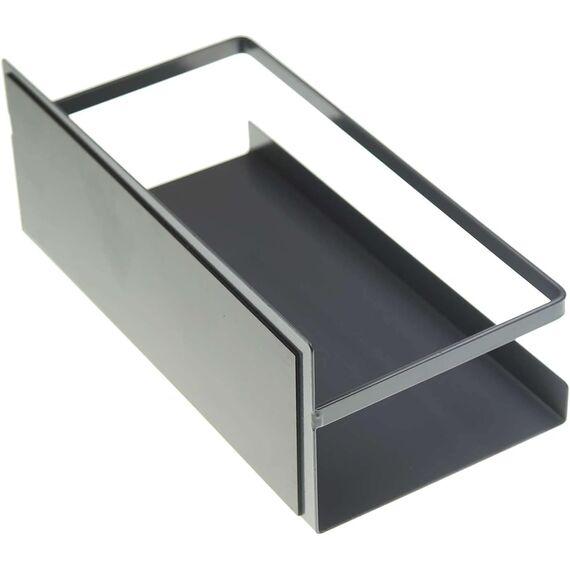 Luchs – 2er Set Magnetisches Regal für Kühlschrank aus Edelstahl, Hängeregal, Küchenregal, Gewürzregal, Kühlschrank Regal, Organizer inkl. 4 Haken (Anthrazit)