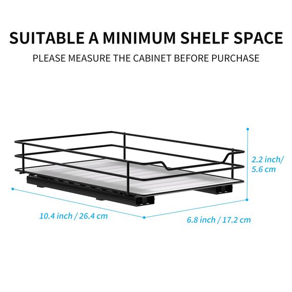 AIRUJIA Gewürzregal Ausziehbar, Spülschrank Organizer, Gewürzregal Schrank, Spice Rack, Anhebbares Waschbecken Regal, Gewürz Organizerfür Für Küche, L26.4*B17.2*H5.6CM