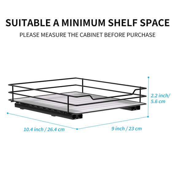 AIRUJIA Gewürzregal Ausziehbar, Spülschrank Organizer, Gewürzregal Schrank, Spice Rack, Anhebbares Waschbecken Regal, Gewürz Organizerfür Für Küche, L26.4*B22.2*H5.6CM
