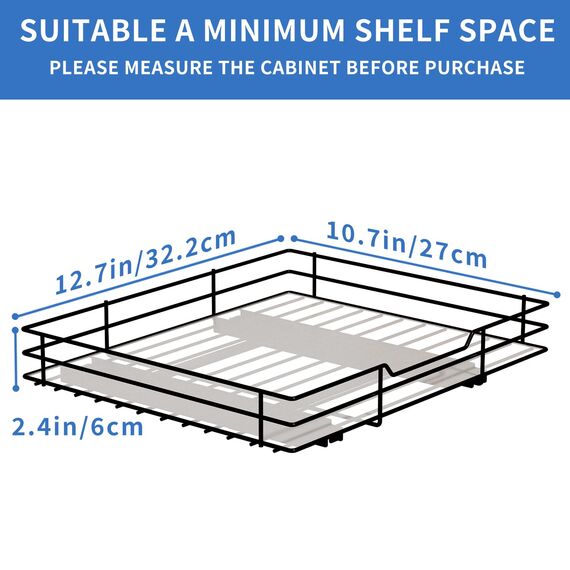 AIRUJIA Gewürzregal Ausziehbar, Spülschrank Organizer, Gewürzregal Schrank, Spice Rack, Anhebbares Waschbecken Regal, Gewürz Organizerfür Für Küche, L27*B32.2*H6CM