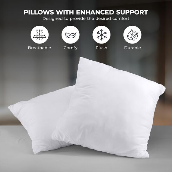 Utopia Bedding 2er Set Kissenfüllung 80 x 80 cm, Innenkissen Füllkissen Kopfkissen Sofakissen (Weiß)