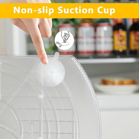 ROWNYEON Drehteller Kühlschrank Organizer Rechteckig,360° Drehplatte Kühlschrank,Lazy Susan Drehteller Fridge Organizer Drehbar,Gewürzregal Drehbar für Küchen Organizer,2 Pack