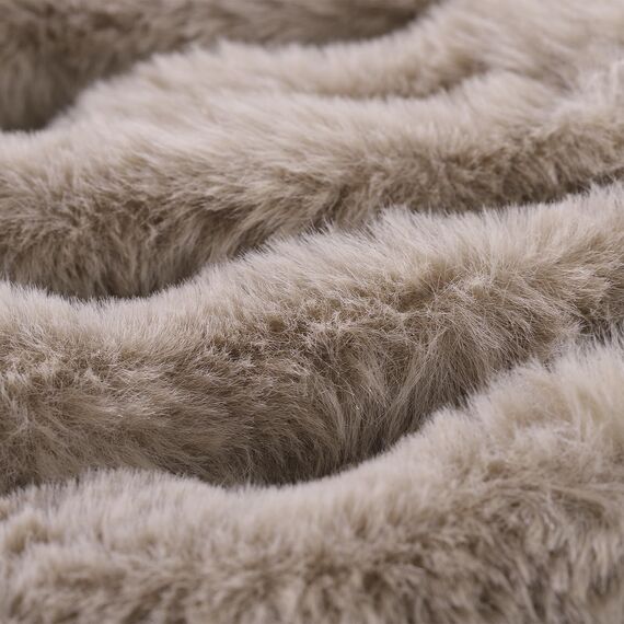 Madizz 2er Set Sanft Plüsch Kurze Wolle Samt Dekorativ Zierkissenbezüge Luxus Stil Kissenbezug für Sofa für Schlafzimmer Taupe 60x60 cm