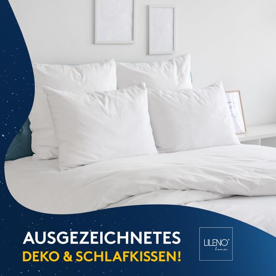 LILENO HOME 4er Set Kissenfüllung 30x50 cm - 40°C waschbares Innenkissen geeignet für Allergiker - Polyester Kisseninlet als Couchkissen, Sofa Kissen, Cocktailkissen und Kopfkissen