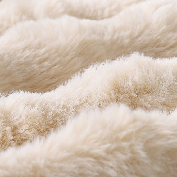 Madizz 2er Set Sanft Plüsch Kurze Wolle Samt Dekorativ Zierkissenbezüge Luxus Stil Kissenbezug für Sofa für Schlafzimmer Beige 65x65 cm