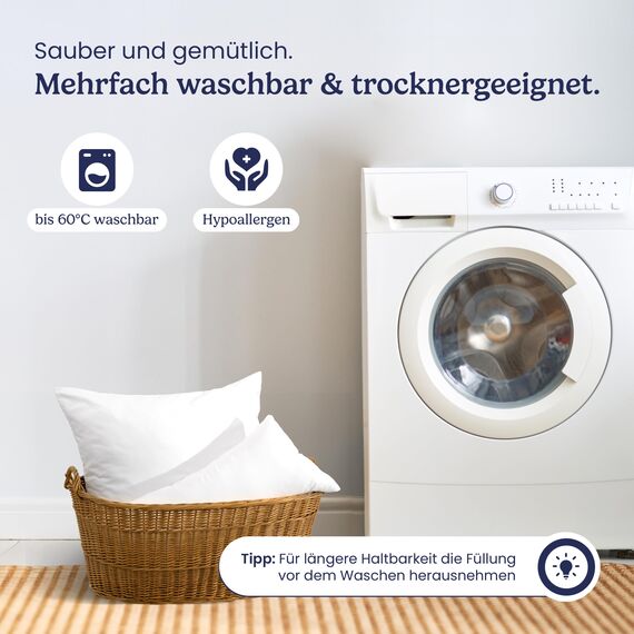 Gentle North Kopfkissen (45x45 cm groß) - 2er Set Kissen für Bett und als Dekokissen - Mit Reißverschluss für Füllung - Sofakissen - Zierkissen für Couch und Sofa - Ökotex - Waschbar bis 60° - Weiß