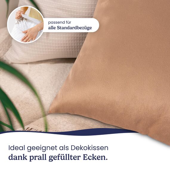Gentle North Kopfkissen (40x80 cm groß) - 6er Set Kissen für Bett und als Dekokissen - Mit Reißverschluss für Füllung - Sofakissen - Zierkissen für Couch und Sofa - Ökotex - Waschbar bis 60° - Weiß
