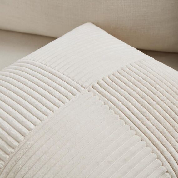 FDTERN 2er Set Creme Beige Kordsamt Kissenbezug 40x40 Weich Dekorative Kissenbezüge Kissenhülle Dekokissenbezug Sofakissen Dekokissen Boho Deko für Sofa Schlafzimmer Wohnzimmer