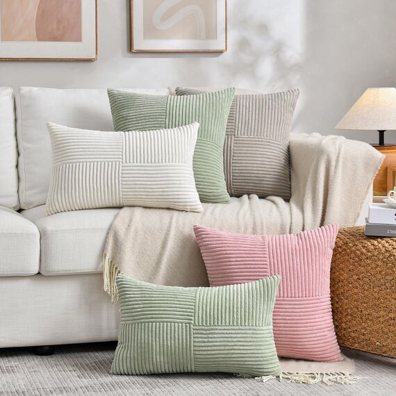 FDTERN 2er Set Altrosa Kordsamt Kissenbezug 35x35CM Weich Moderne Dekorative Kissenbezüge Kissenhülle Dekokissenbezug Sofakissen Dekokissen Boho Deko für Sofa Schlafzimmer Wohnzimmer Balkon