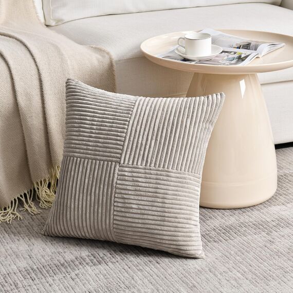 FDTERN 2er Set Taupe Kordsamt Kissenbezug 30x30CM Weich Moderne Dekorative Kissenbezüge Kissenhülle Dekokissenbezug Sofakissen Dekokissen Boho Deko für Sofa Schlafzimmer Wohnzimmer Balkon