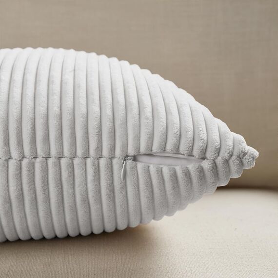 FDTERN 2er Set Reines Weiß Kordsamt Kissenbezug 30x50CM Weich Moderne Dekorative Kissenbezüge Kissenhülle Dekokissenbezug Sofakissen Dekokissen Boho Deko für Sofa Schlafzimmer Wohnzimmer Balkon