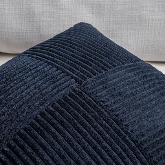 FDTERN 2er Set Navy Blau Kissenbezug 35x55 cm Weich Moderne Dekorative Kissenbezüge Kissenhülle Dekokissenbezug Sofakissen Dekokissen Boho Deko für Sofa Schlafzimmer Wohnzimmer Bett