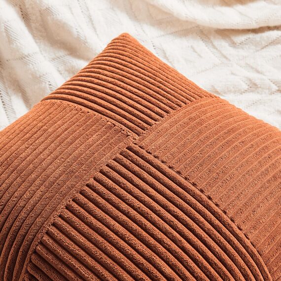 FDTERN 2er Set Rostrot Kordsamt Kissenbezug 30x50CM Weich Moderne Dekorative Kissenbezüge Kissenhülle Dekokissenbezug Sofakissen Dekokissen Boho Herbst Deko für Sofa Schlafzimmer Wohnzimmer Balkon