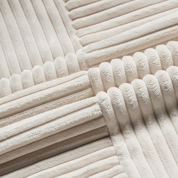 FDTERN 2er Set Creme Beige Kordsamt Kissenbezug 40x80 Weich Dekorative Kissenbezüge Kissenhülle Dekokissenbezug Sofakissen Dekokissen Boho Deko für Sofa Schlafzimmer Wohnzimmer Bett