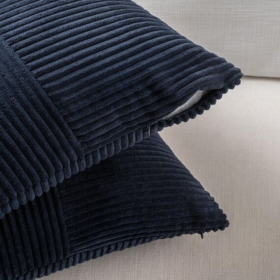 FDTERN 2er Set Navy Blau Kissenbezug 40x65 cm Weich Moderne Dekorative Kissenbezüge Kissenhülle Dekokissenbezug Sofakissen Dekokissen Boho Deko für Sofa Schlafzimmer Wohnzimmer Bett