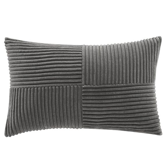 FDTERN 2er Set Dunkelgrau Kordsamt Kissenbezug 35x60CM Weich Moderne Dekorative Kissenbezüge Kissenhülle Dekokissenbezug Sofakissen Dekokissen Boho Deko für Sofa Schlafzimmer Wohnzimmer Balkon