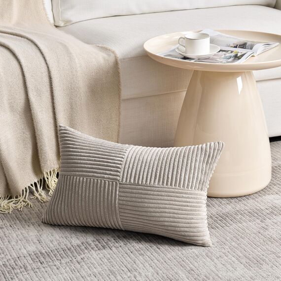 FDTERN 2er Set Taupe Kordsamt Kissenbezug 30x60CM Weich Moderne Dekorative Kissenbezüge Kissenhülle Dekokissenbezug Sofakissen Dekokissen Boho Deko für Sofa Schlafzimmer Wohnzimmer Balkon